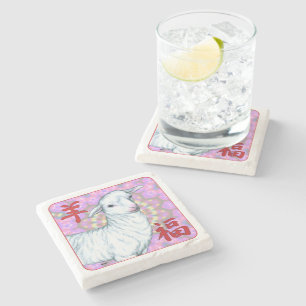Jahr der Schafe-Viel Glück! Steinuntersetzer
