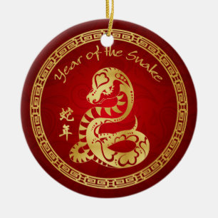 Jahr der Schlange 2013 - Chinesisches Neujahrsfest Keramik Ornament
