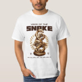 Jahr der Schlange 2025 蛇 年 Goldene Schlange T-Shirt (Vorderseite)