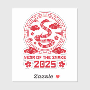 Jahr der Schlange 2025 Chinesisches Neujahr Aufkleber