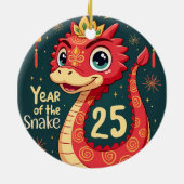 Jahr der Schlange 2025 Chinesisches Neujahr Keramik Ornament (Hinten)