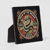 Jahr der Schlange 2025, chinesisches Neujahr, Vint Fotoplatte (Vorderseite)