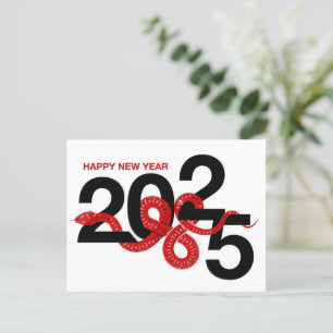 Jahr der Schlange 2025 Feiertagspostkarte