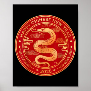 Jahr der Schlange 2025 Lunar Neujahr Chinesisches  Poster