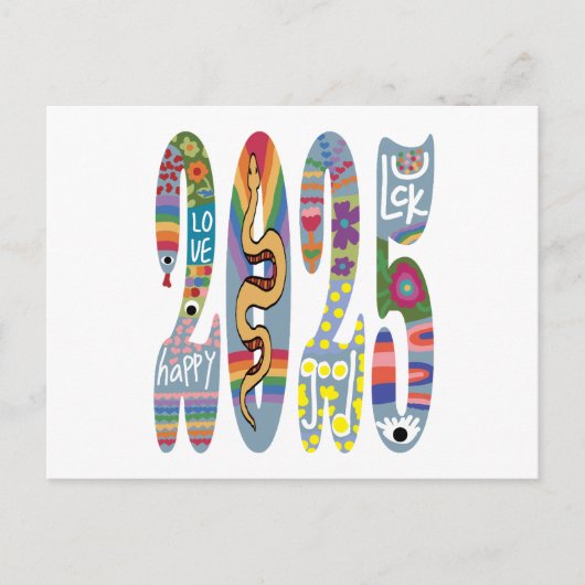 Jahr der Schlange 2025 Postkarte (Vorderseite)