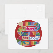 Jahr der Schlange 2025 Postkarte (Vorne/Hinten)