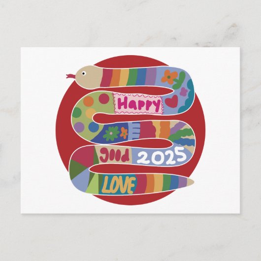 Jahr der Schlange 2025 Postkarte (Vorderseite)