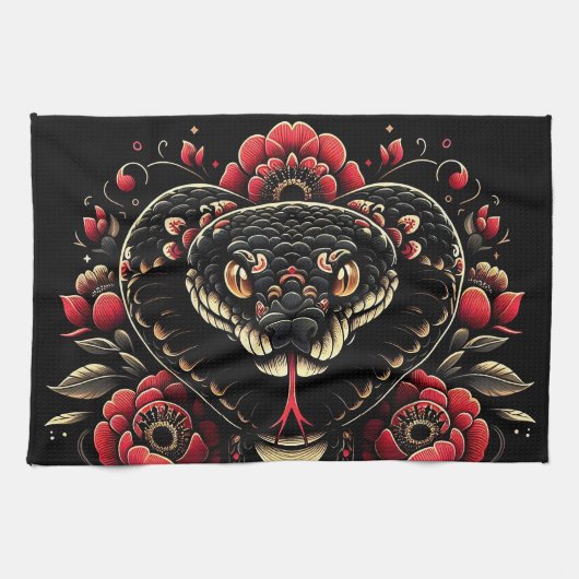 Jahr der Schlange 2025: Weisheit, Wandel Geschirrtuch (Horizontal)