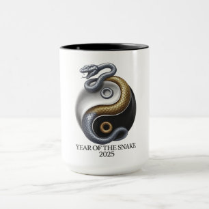 Jahr der Schlange 2025 Yin und Yang Tasse