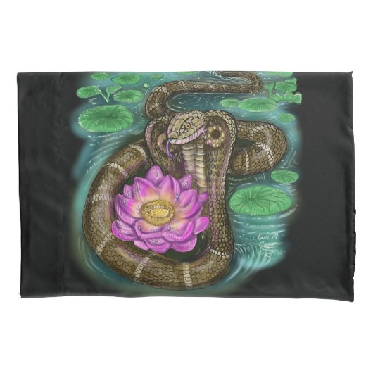 Jahr der Schlange Chinesischer Zodiac Cobra Pillow Kissenbezug (Vorderseite)