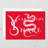 Jahr der Schlange Einladung (Vorne/Hinten)