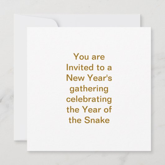 Jahr der Schlange Einladung (Rückseite)