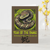 Jahr der Schlange Geburtstag Karte (Gelbe Blume)