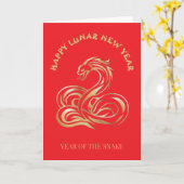 Jahr der Schlange Karte (Gelbe Blume)