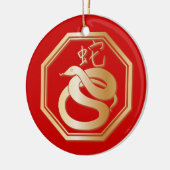 Jahr der Schlange Keramik Ornament (Links)