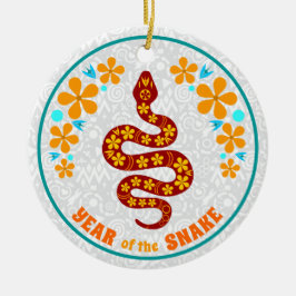 Jahr der Schlange Keramik Ornament