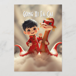 Jahr der Schlange (Kid Snakes) Grußkarte Hinweiskarte