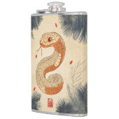 Jahr der Schlange Majestic Cobra Doppeltes Glück Flachmann (Links)