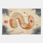 Jahr der Schlange Majestic Cobra Doppeltes Glück Geschirrtuch (Horizontal)