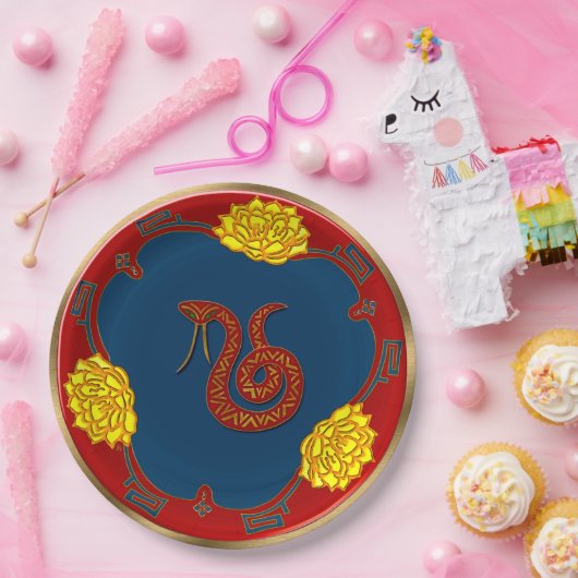 Jahr der Schlange Pappteller (Party)