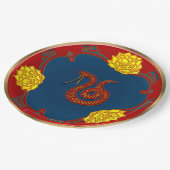 Jahr der Schlange Pappteller (Schrägansicht)