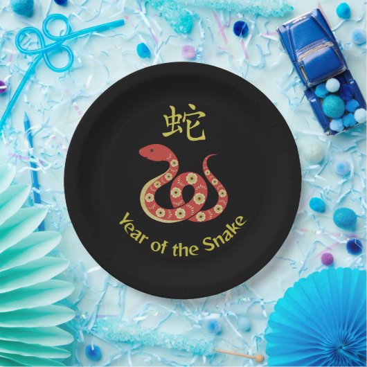Jahr der Schlange Pappteller (Party)