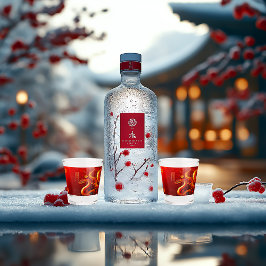 Jahr der Schlange Rot & Gold Schnapsglas