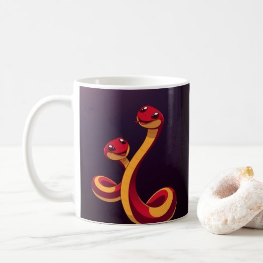 Jahr der Schlange (Scheinwerfer) Kaffeetasse (Mit Donut)