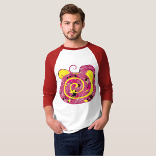 Jahr der Schlange, Schlange aus roter Blume T-Shirt