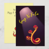 Jahr der Schlange (Spotlight) Grußkarte Hinweiskarte (Vorne/Hinten)