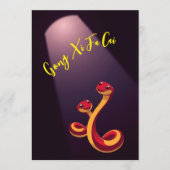 Jahr der Schlange (Spotlight) Grußkarte Hinweiskarte (Vorderseite)