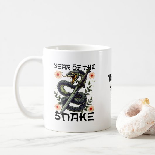 Jahr der Schlange Zodiac Chinesisches Neujahr Kaffeetasse (Mit Donut)