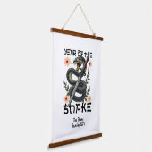 Jahr der Schlange Zodiac Chinesisches Neujahr Wandteppich Mit Holzrahmen (Gewinkelt)