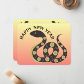 Jahr der Schlangenbeschreibungskarte und Kalender  Mitteilungskarte (Vorderseite/Rückseite Beispiel)