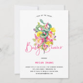 Jahr der Schlangenblüte | Einladung der Babydusche (Vorderseite)