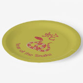 Jahr der Schlangendesignplatte Pappteller (Schrägansicht)