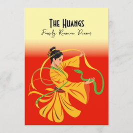 Jahr der Schlangenfamilie Wiedersehen Dinner Einla Hinweiskarte