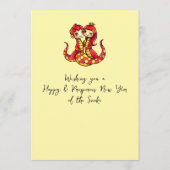 Jahr der Schlangengrüßkarte Hinweiskarte (Rückseite)