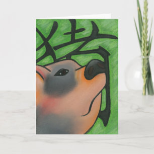 Jahr der Schwein-Gruß-Karte Feiertagskarte