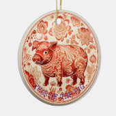 Jahr der Schweinegrippe Keramik Ornament (Links)