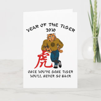 Jahr der Tiger 2010 Männer Feiertagskarte