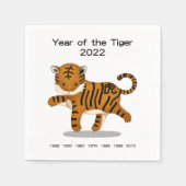 Jahr der Tiger 2022 Niedlicher chinesischer Zodiak Serviette (Vorderseite)
