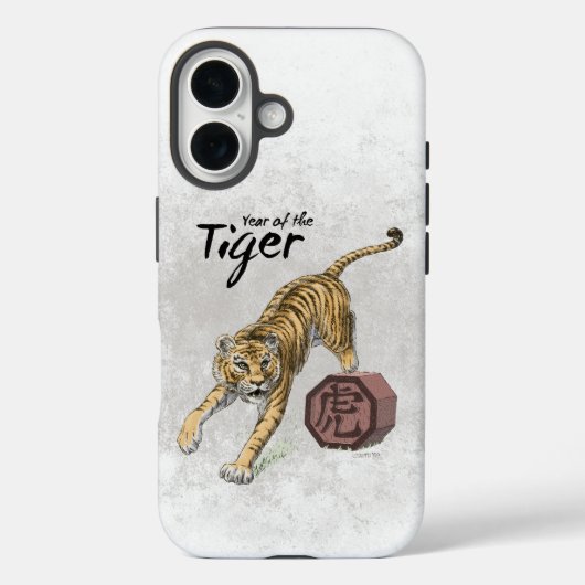 Jahr der Tiger-Chinesischen Zodiakkunst Case-Mate iPhone Hülle (Rückseite)