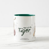 Jahr der Tiger-Chinesischen Zodiakkunst Zweifarbige Tasse (Mittel)