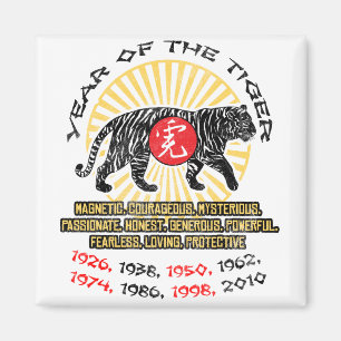 Jahr der Tiger-Qualitäten Magnet