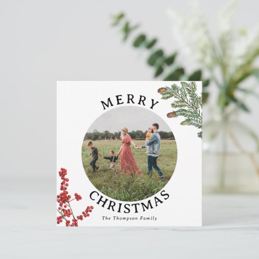 Jahr der Überprüfung Weihnachtskarte Familie Monat (Stehend Vorderseite)