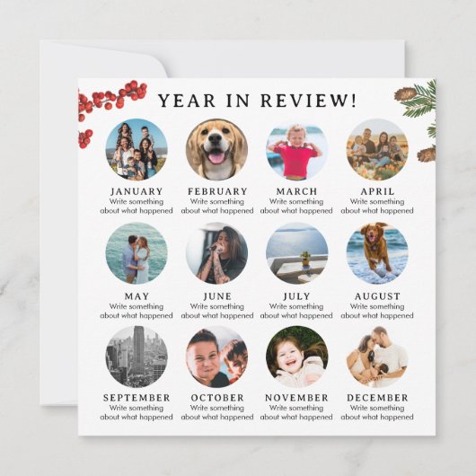 Jahr der Überprüfung Weihnachtskarte Familie Monat (Rückseite)