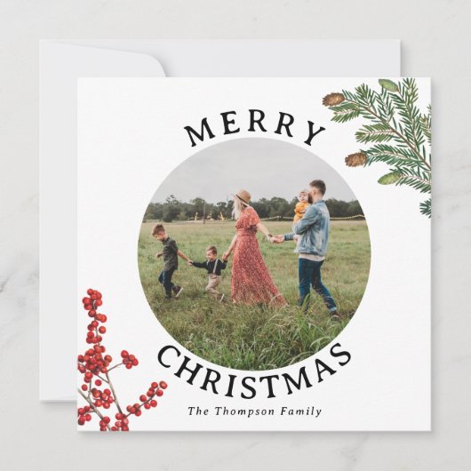 Jahr der Überprüfung Weihnachtskarte Familie Monat (Vorderseite)