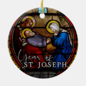 Jahr der Unterschrift des hl. Joseph Jesus zum rel Keramik Ornament (Hinten)