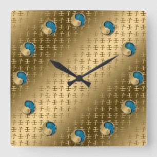 Jahr der Wasserratte Quadratische Wanduhr